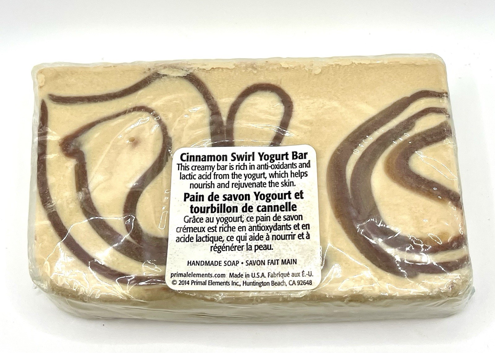 Primal Elements Cinnamon Swirl Yogurt Bar Handmade Antioxidant Soap