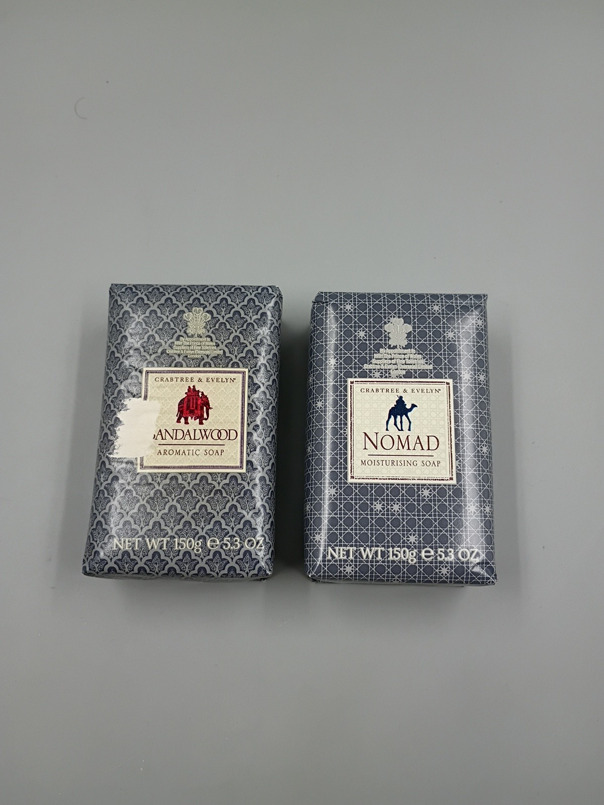 Lot Of Crabtree & Evelyn Nomad Moisturizing And Sandalwood Aromatic 5.3oz. Soap