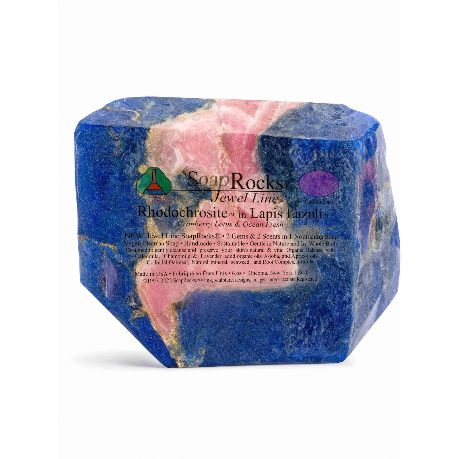 T.S. Pink SoapRocks Jewel Collection – Rhodochrosite in Lapis Lazuli