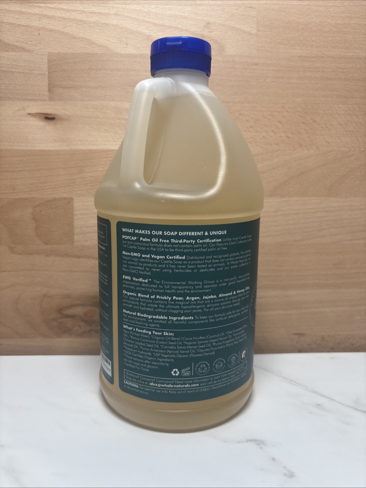 WholeNaturals Pure Castile Soap Liquid Unscented 64 Fl Oz