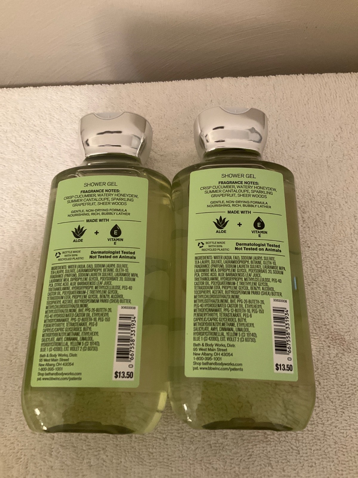 3 Bath & Body Works – Cucumber Melon Shea Butter Cleansing Bars & 2 Shower Gels
