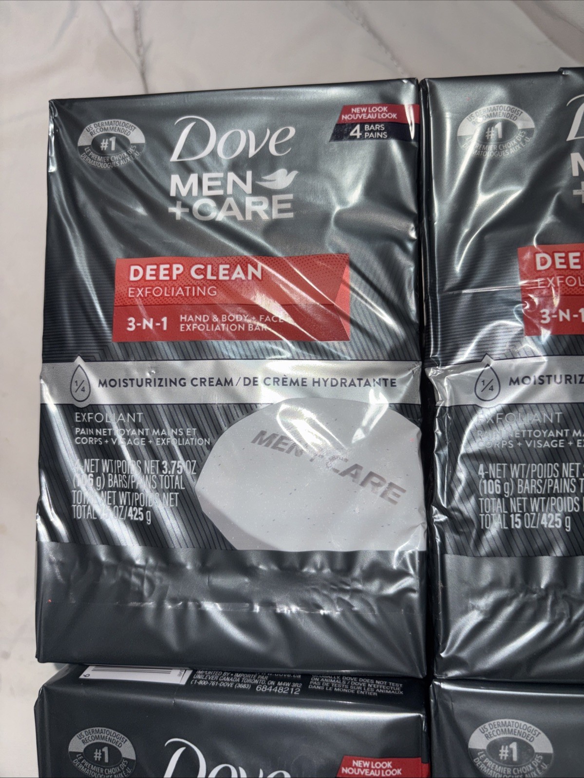 4 Packs Of 4 Bars Dove Men Care Deep Clean Exfoliating 3 N 1 Hand Body Face