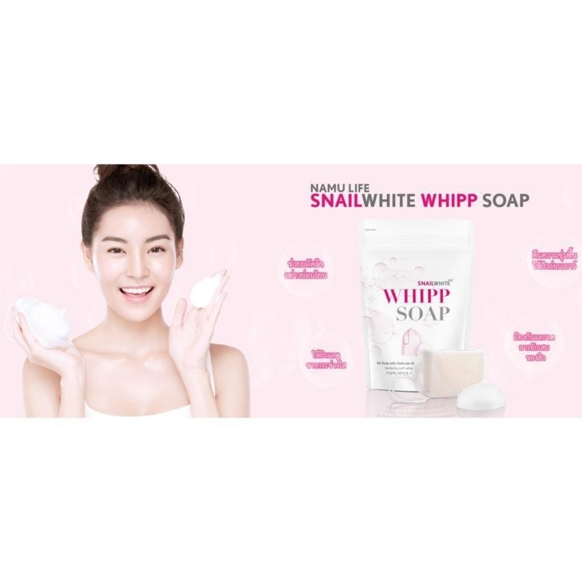 4x Snail White Whipp Soap Bar Foam with Delicate Softening White Namu Life 100g