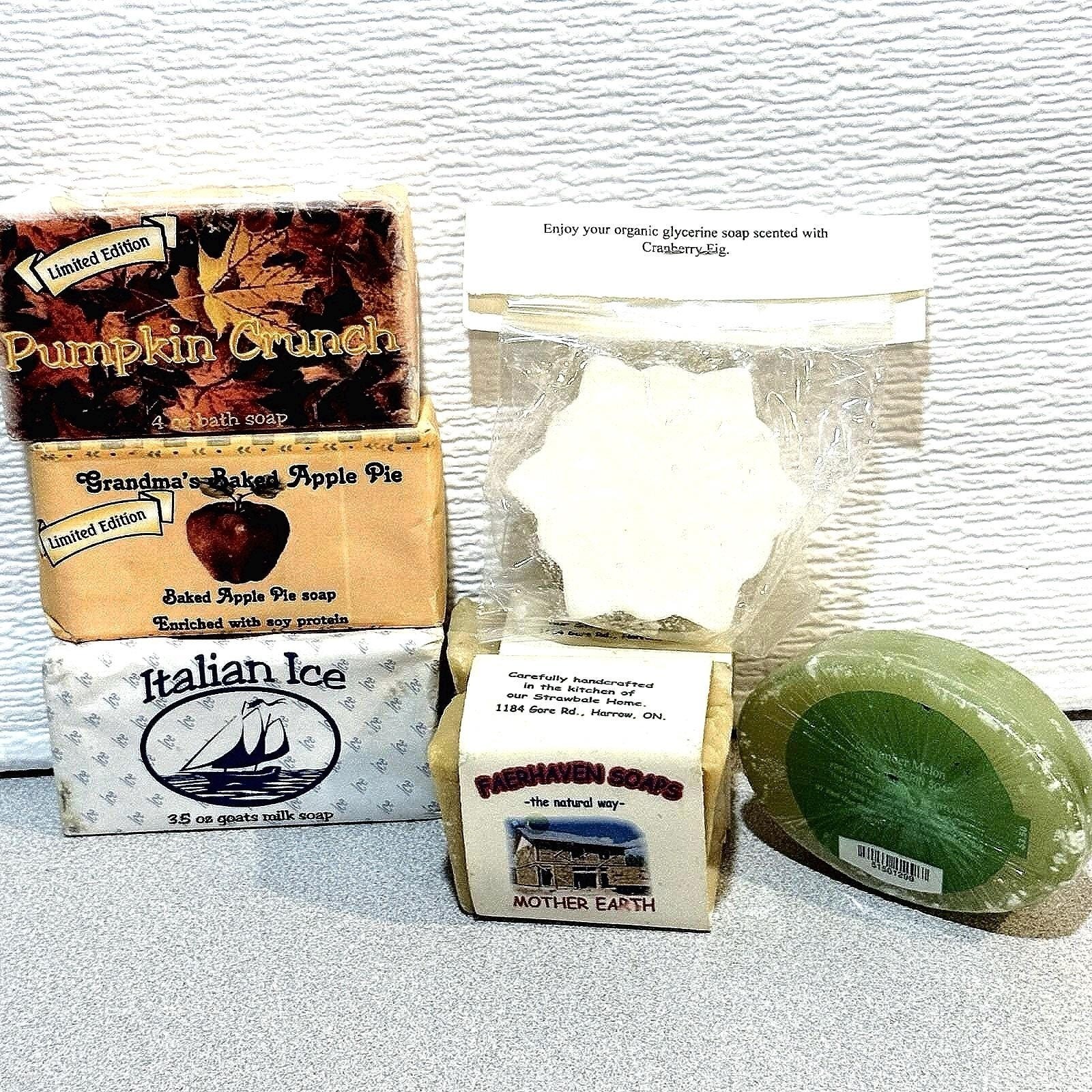 Bulk Homemade Lot Of 7 Amish Country Faerhaven Mother Earth Soap Bars