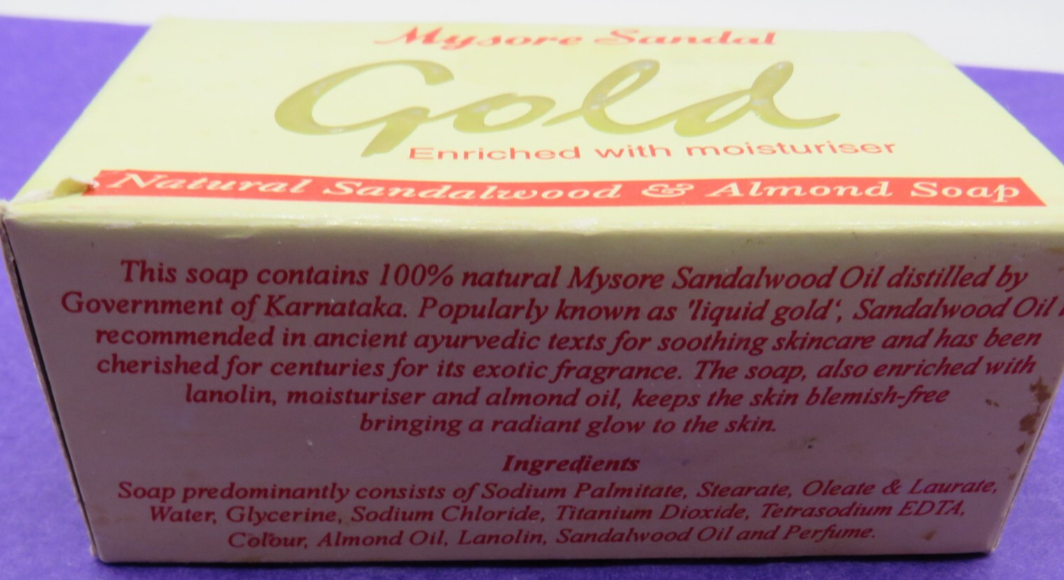 Mysore Sandal Gold 125 g (4.41 oz)-New – Unused. Packaged Various Dates 2000