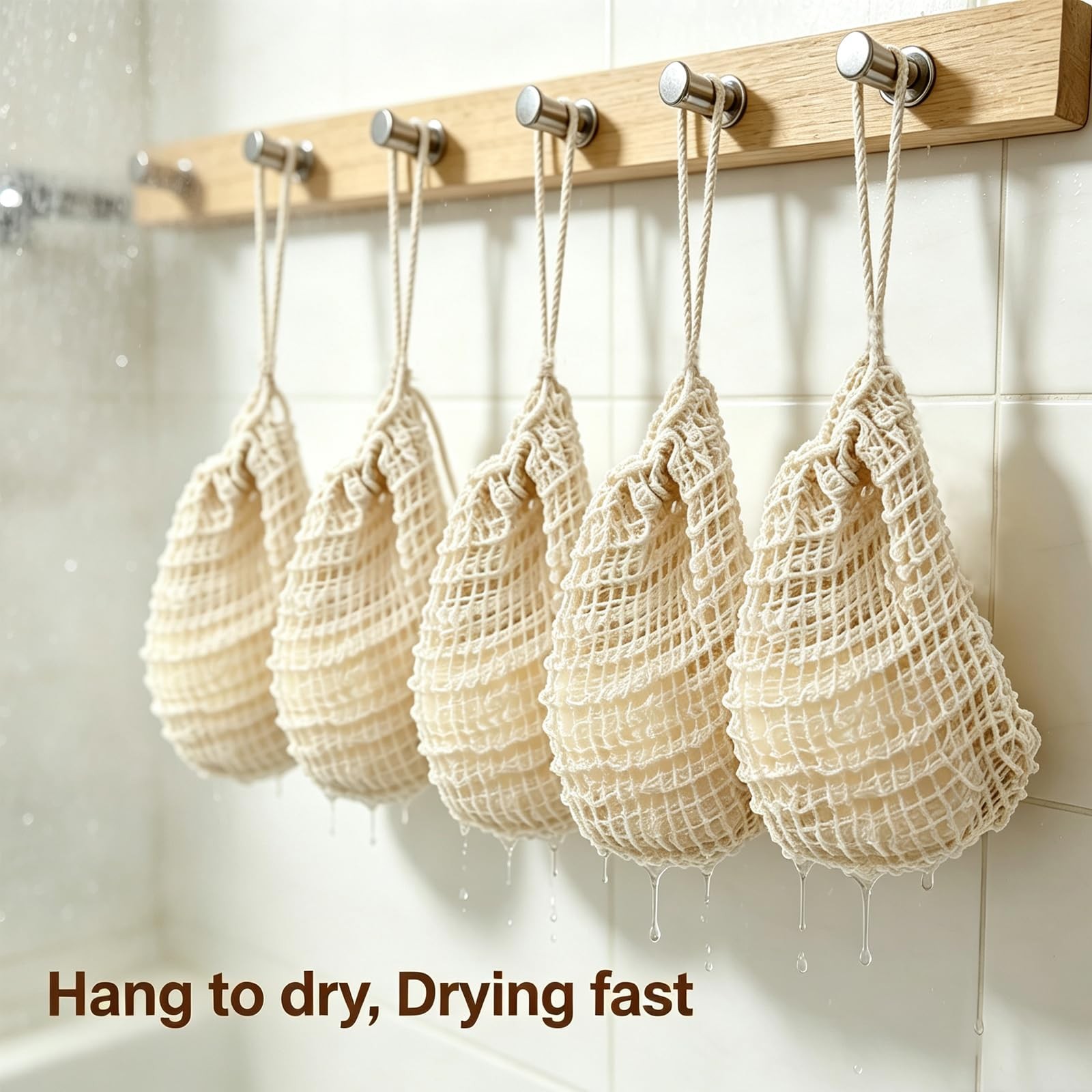 Soap Bag,5 Packs Bar Saver Pouch,Sisal Soap Saver Bag Mesh for Exfoliating, S…