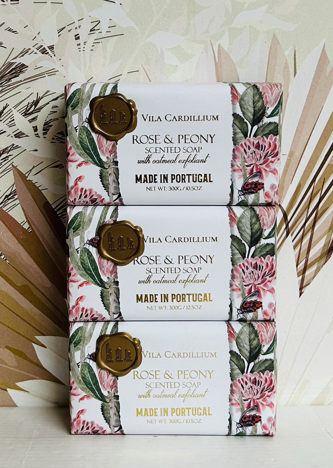 3-Pack Vila Cardillium ~ Rose & Peony Exfoliating Bar Soap 10.5 Aoz Each