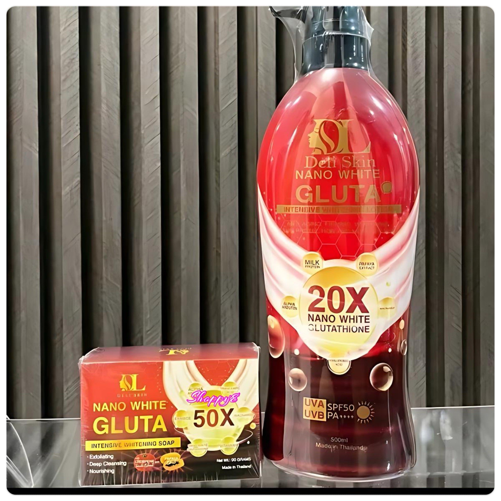 Deli Skin Nano White Gluta Whitening Soap 50x + 20X Glutathione Whitening Lotion