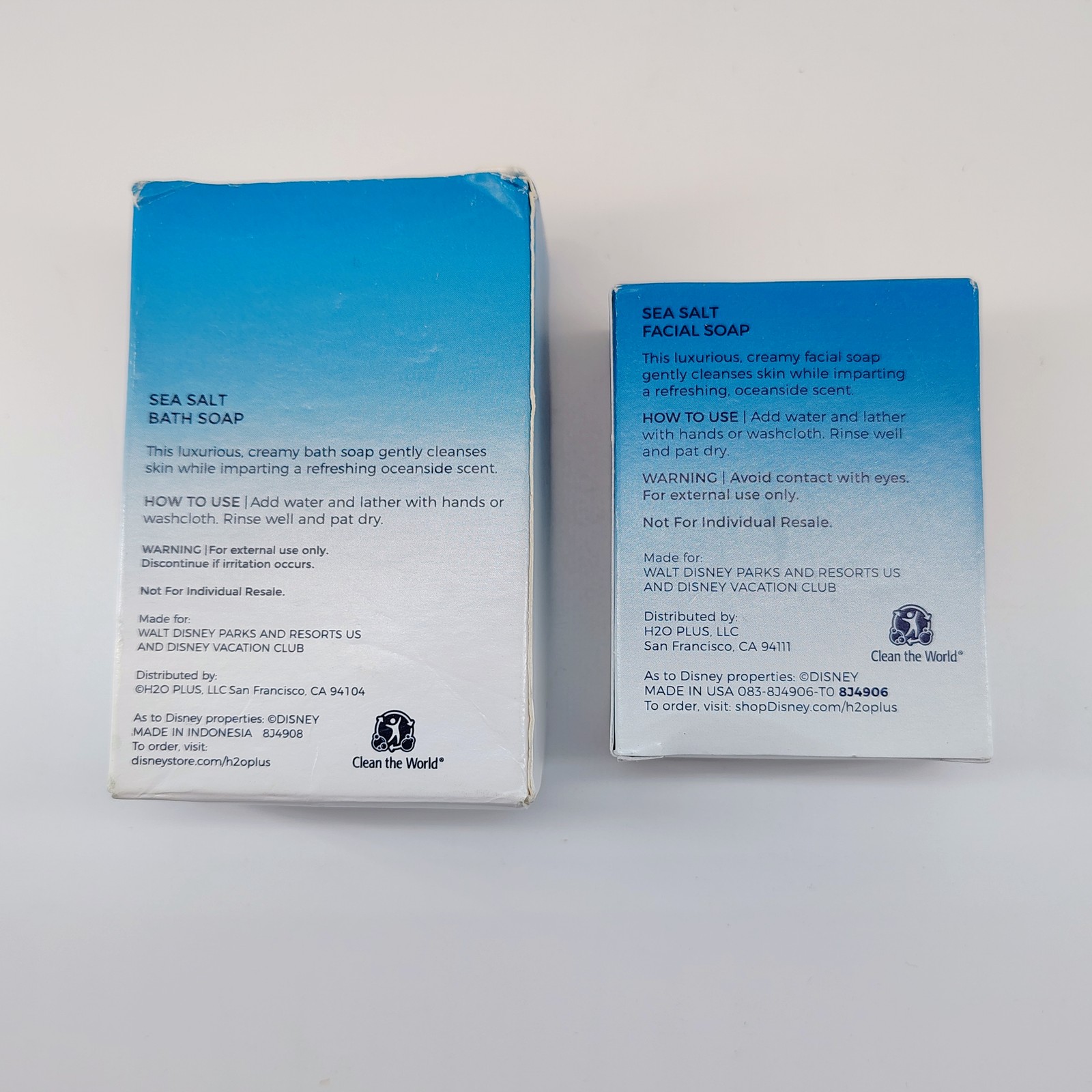 Disney Resorts H2O+ Beauty Sea Salt Bath & Facial Soap Set – New 2 oz & 1.5 oz