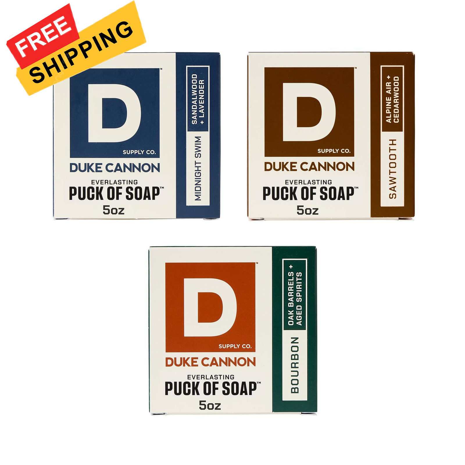 Duke Cannon Supply Co. Men’s Bar Soap Puck 3-Pack Bundle 5 Ounce (Pack of 3)