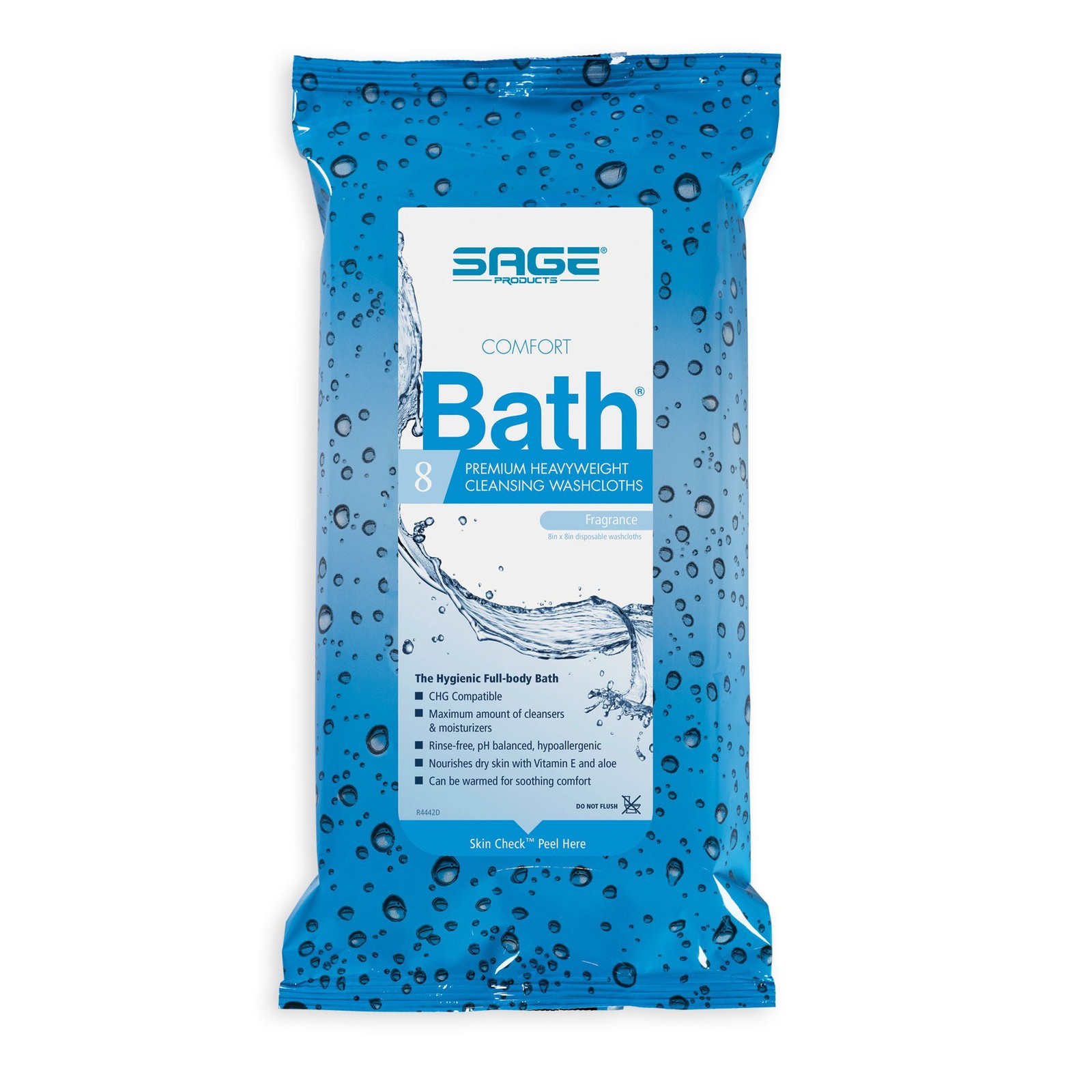 Sage Comfort Bath Cleansing Heavyweight Wipes 8 X 8″ 7900 4 Packs 32 Wipes
