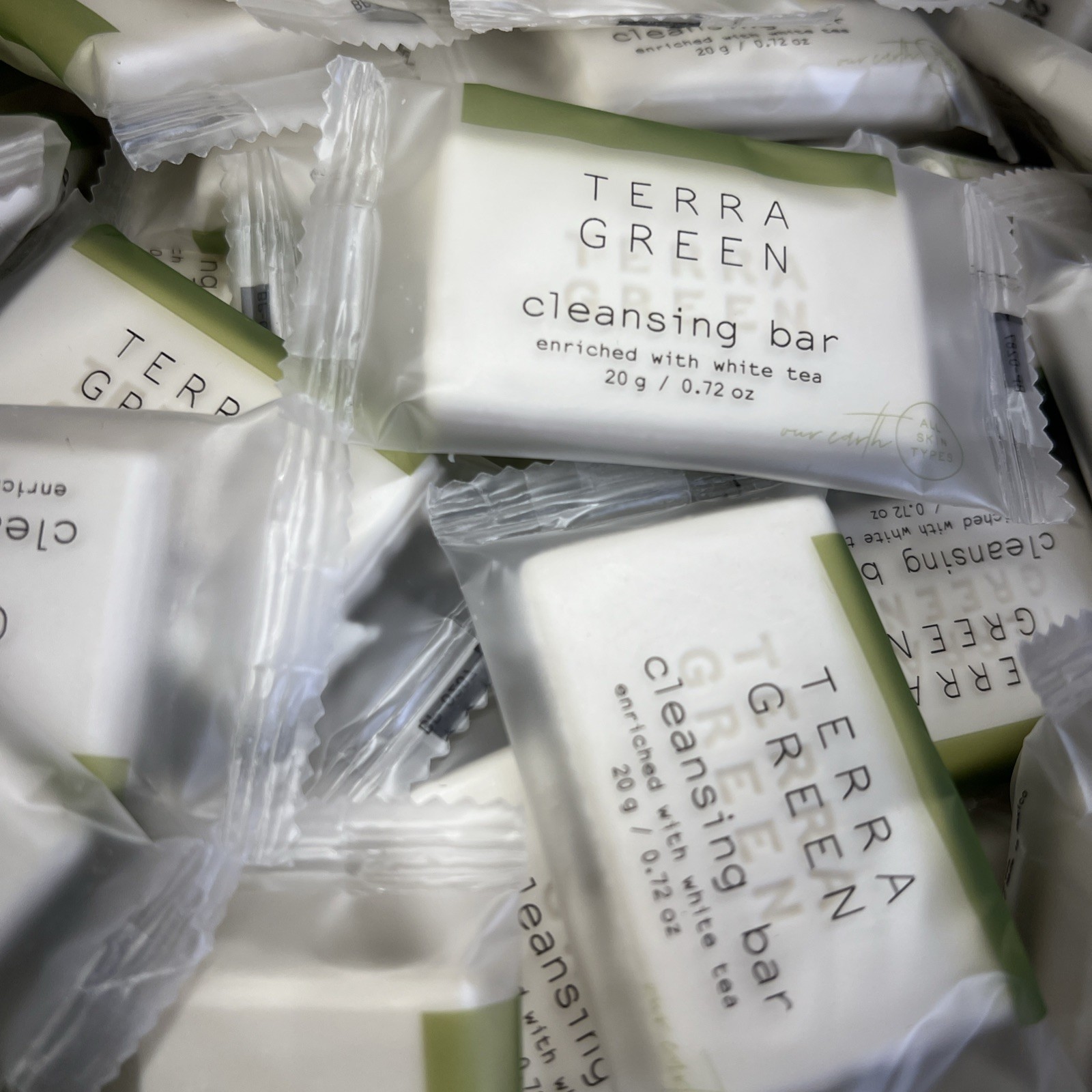 75 Terra Green White Tea Facial Bars 0.70 oz Hotel Travel Size