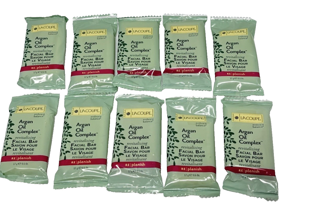 LaCoupe Argan Oil Complex Revitalizing Facial Bar Soap 17g Travel Size 10pcs