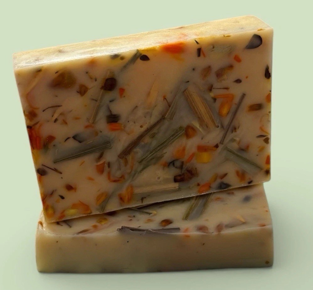 Handmade Goat Milk Soap Bar Lemongrass & Chrysanthemum Vegan Organic All Natural