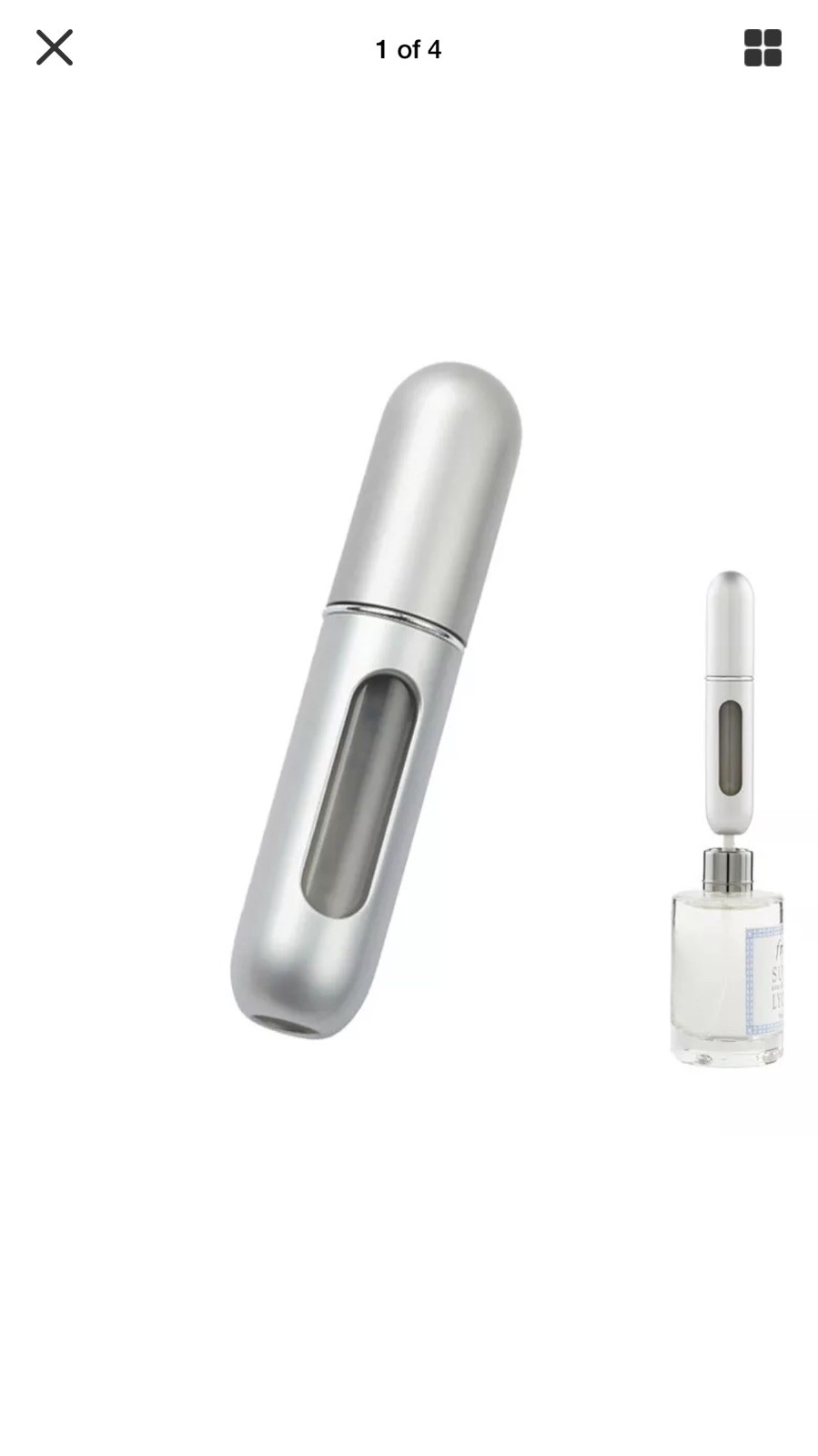 5ML EMPTY Refillable DELUXE Travel Atomizer In SILVER