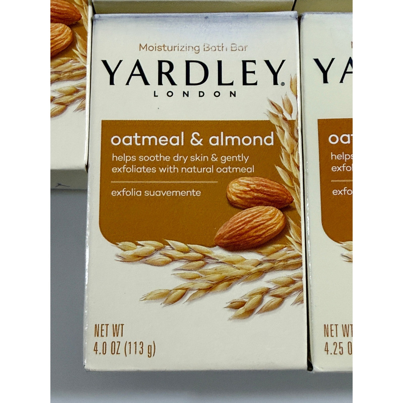 Yardley Bath Bar Unisex 6 Pack Tan Oatmeal & Almond Moisturizing Soap Bundle