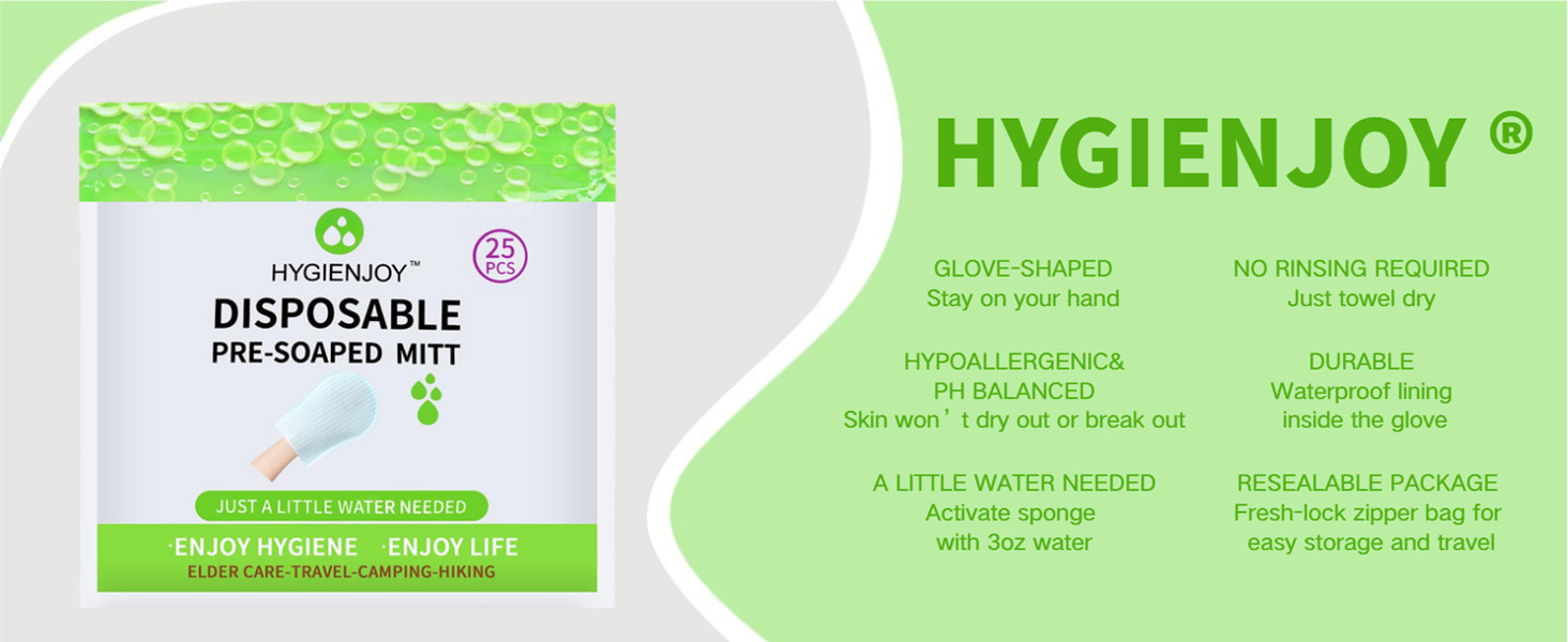 Rinse Bath Wipes(25 counts),Disposable No Rinse Body Wash,More Convenient to