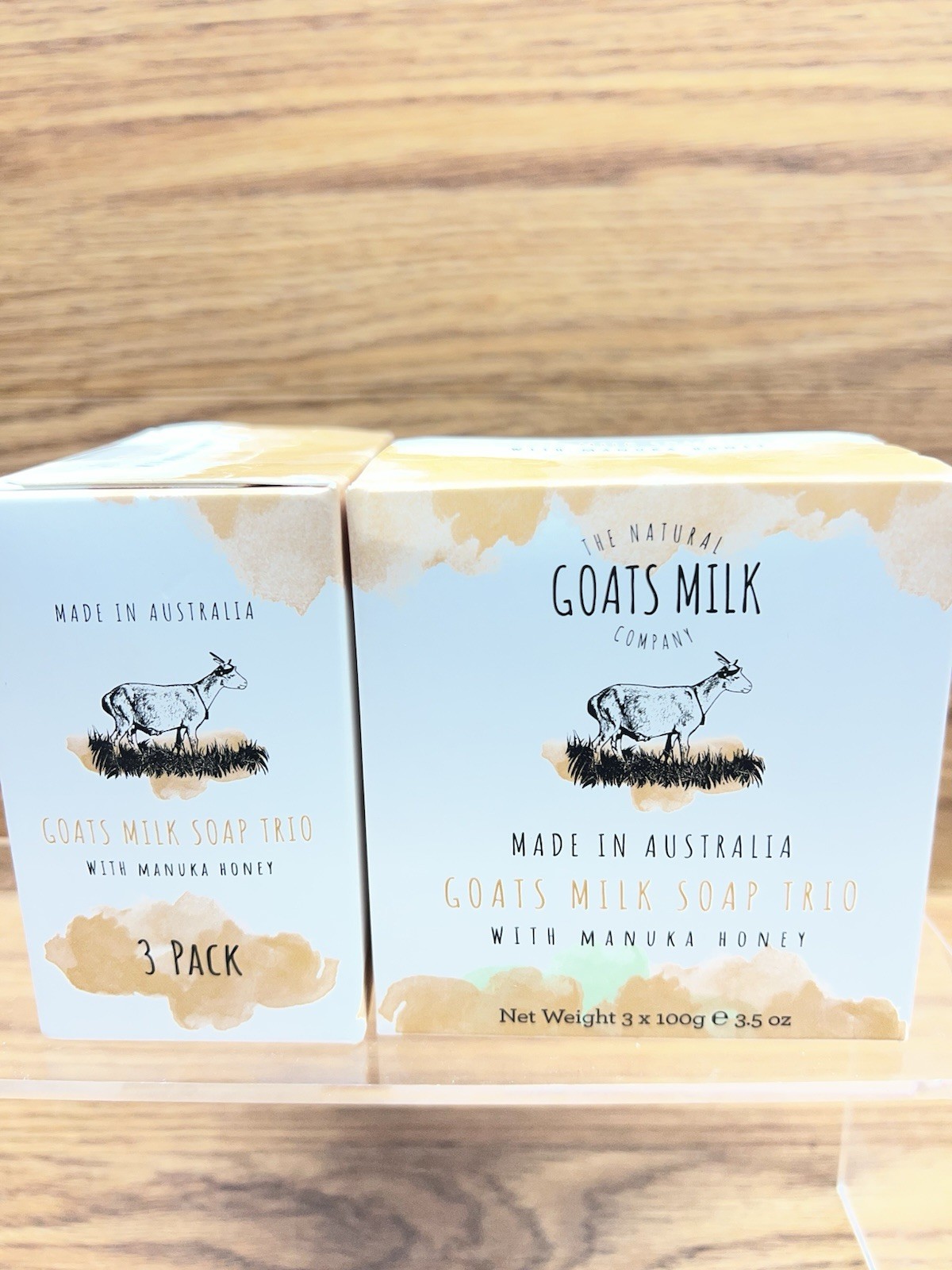 6 Pk The Natural Goats Milk Company Bar Soap Trio MANUKA HONEY Made in Australia