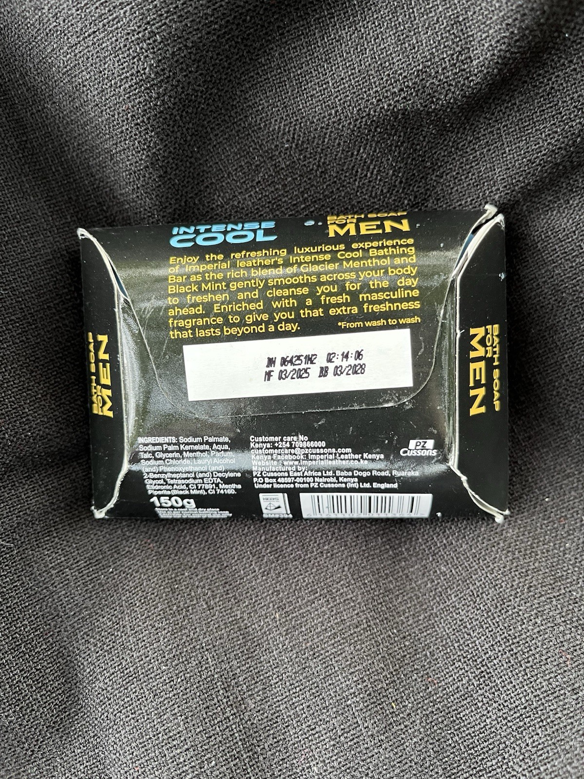 Men Soap Intense Cool Imperial Leather Infused Menthol & Black Mint Fresh 25hrs