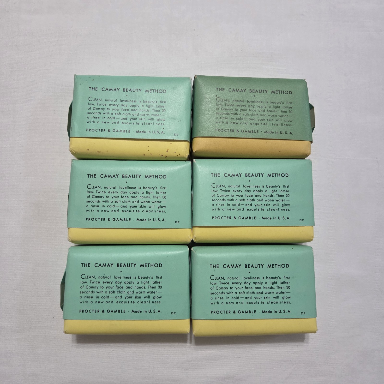 Lot Of 6 Vintage 1950s P&G Camay Beauty Bar Soaps 3oz Each Reg Size – NOS