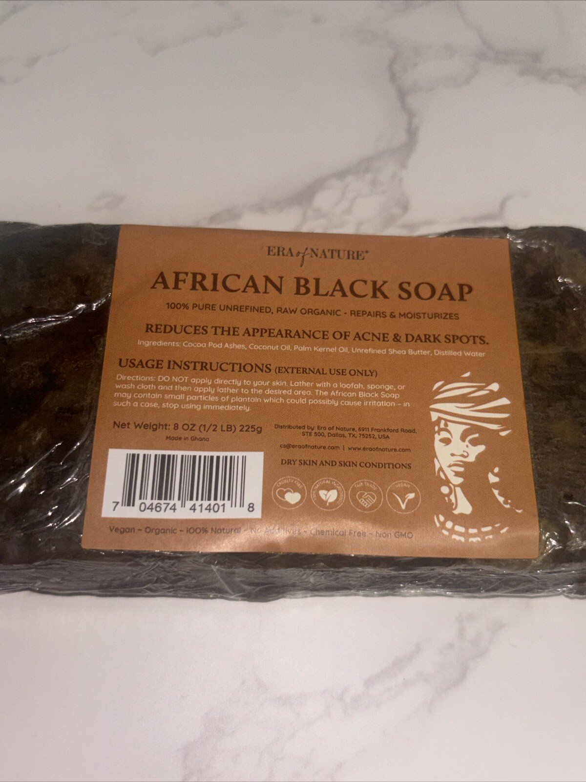 era of nature Best Raw ORGANIC AFRICAN BLACK SOAP, for Dry Skin and Skin Condit