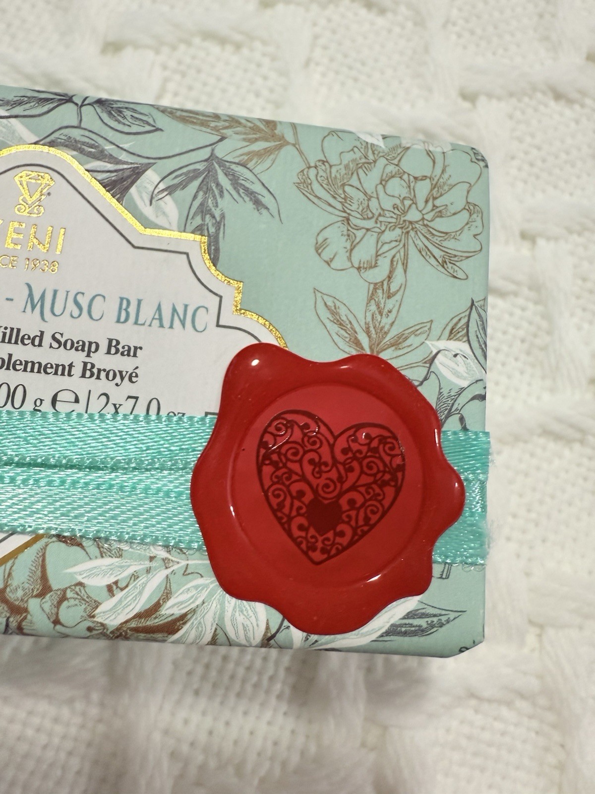 ZENI White Musk -Mucs blanc Fine Triple Milled ITALIAN Soap Bar 2 x 7oz