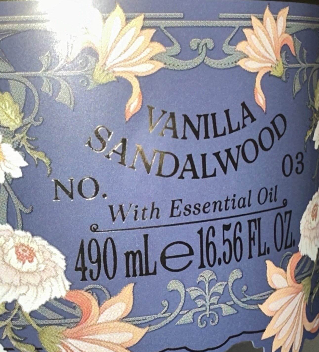 VANILLA SANDALWOOD HAND WASH Glass Pump Bottle 16.56fl.oz ASQUITH & SOMERSET