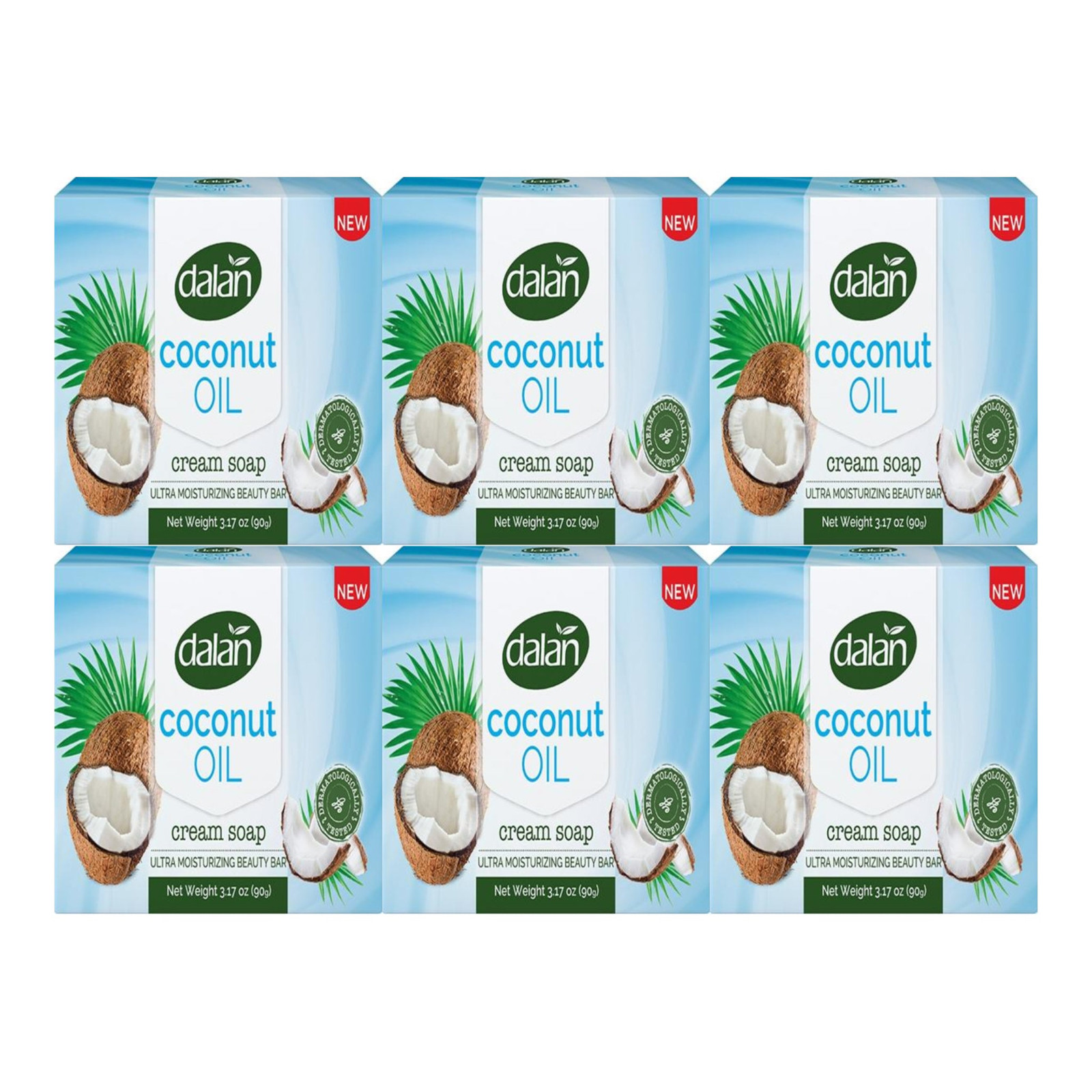 Dalan Coconut Oil Cream Soap Bar, 18 Bars x 3.17oz Each