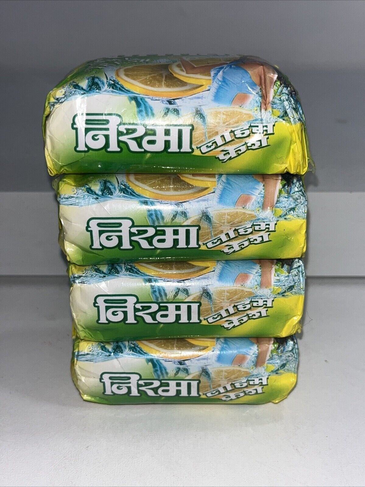 4 New Nirma Lime Fresh Premium Beauty Soap Bars, 125g Each