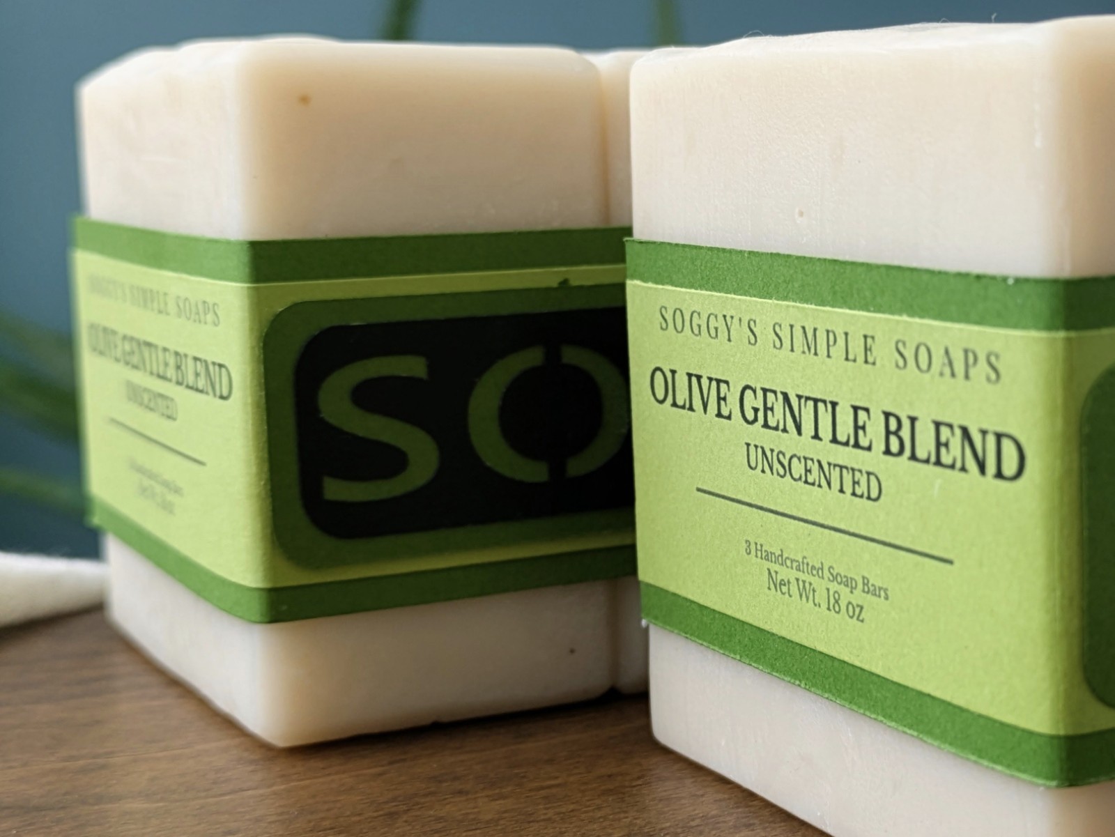 Olive Oil Soap Bars Set of 6 Unscented Handmade Cold Process Sensitive Skin