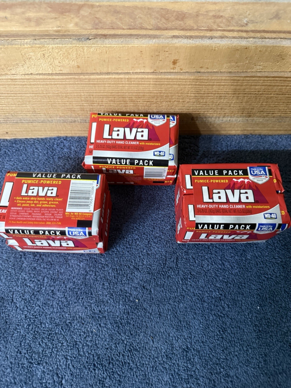 Lava Hand Soap 5.75 oz Bar Heavy Duty Pumice Powered Cleaner, WD40 . 6 Bars