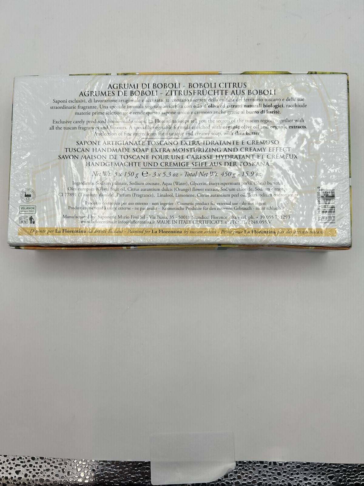 3 Pack La Florentina Luxury Bar Soap Set Agrumi Di Boboli Citrus Made in Italy