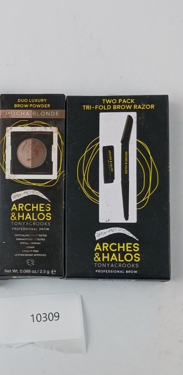 2 PACK ARCHES & HALOS MIXED LOT 2 PACK TRI-FOLD BROW RAZOR & DUO BROW POWDER