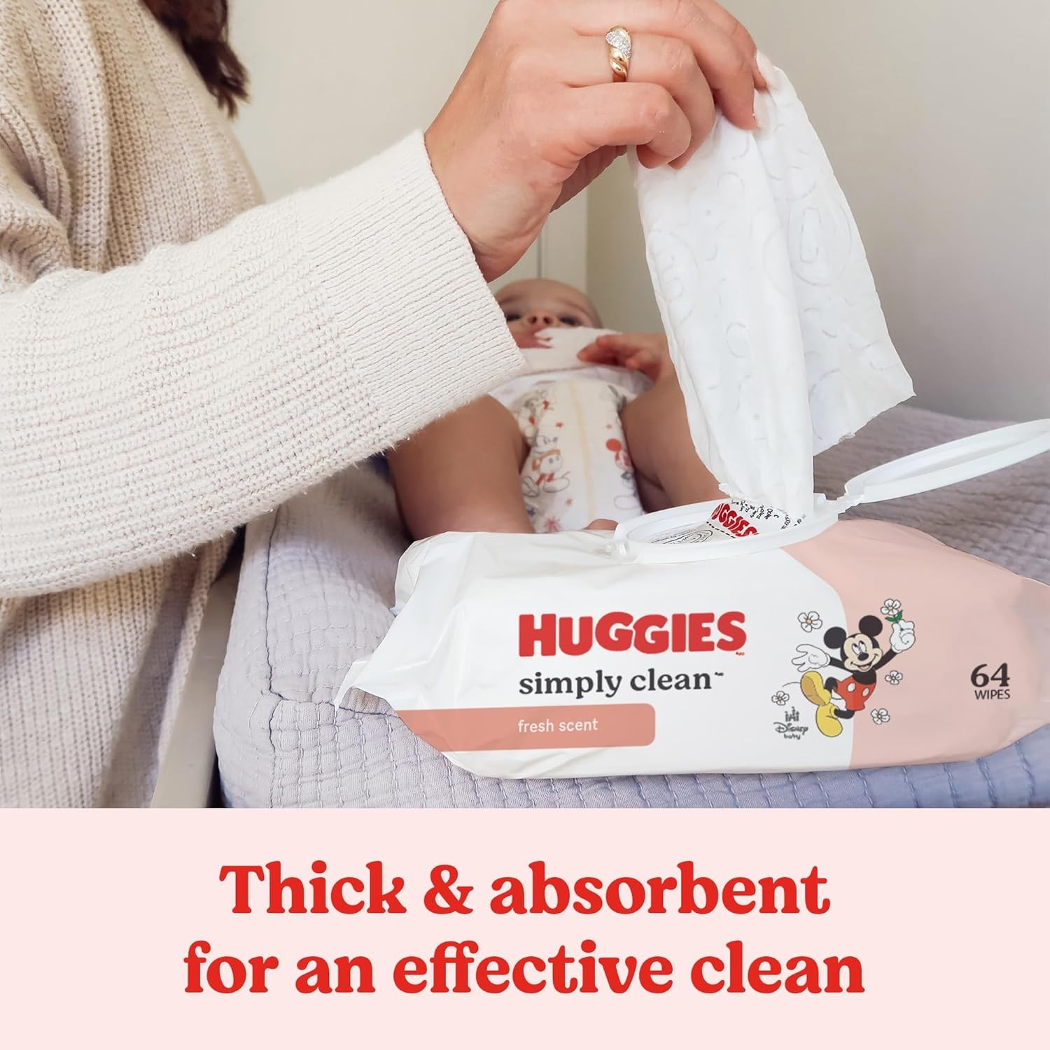 Huggies Simply Clean Fresh Scent Baby Wipes, 3 Flip-Top 64 Count (Pack of 3)