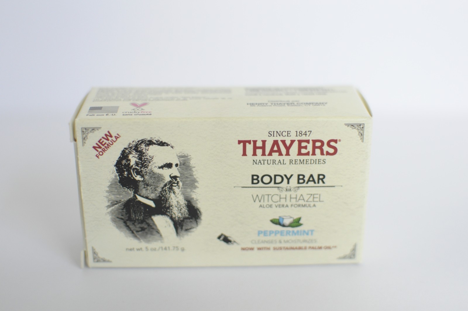 1 Thayers Body Bar Peppermint Witch Hazel Aloe Vera 5 oz New