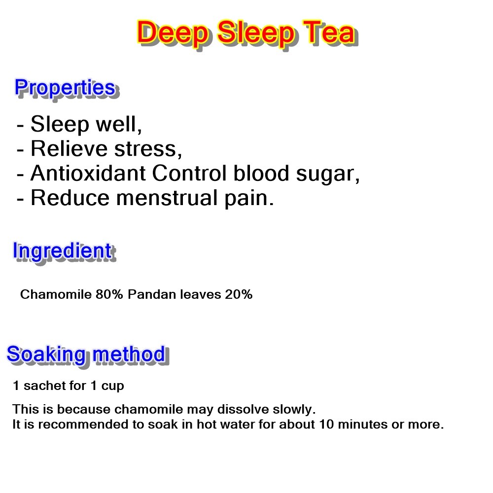 Deep Sleep Tea 100% Organic Chamomile Sleep well Relieve stress Antioxidant