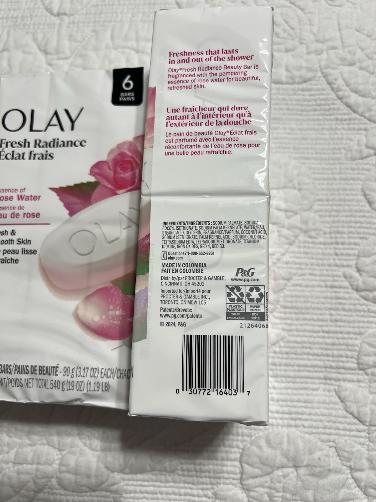 OLAY Fresh Radiance Beauty Bar Soap w/Rose Water, 6 Bars-Lot of 3=18 Beauty Bars