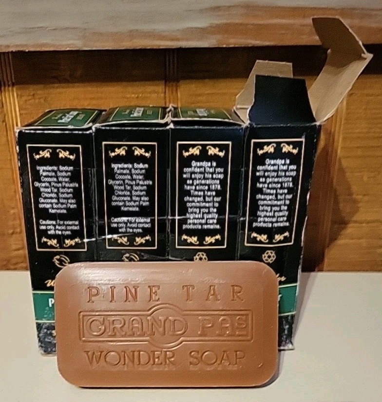 Vtg Lot Of 4 Grandpa’s Bar Soap Pine Tar Soap Vegetable Based NOS New