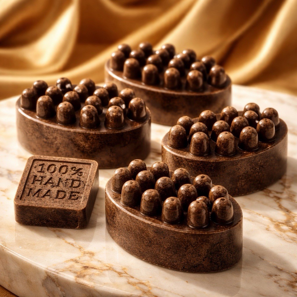 Handmade Brown Oval Body Bar Soap for Body, Women Men Teens