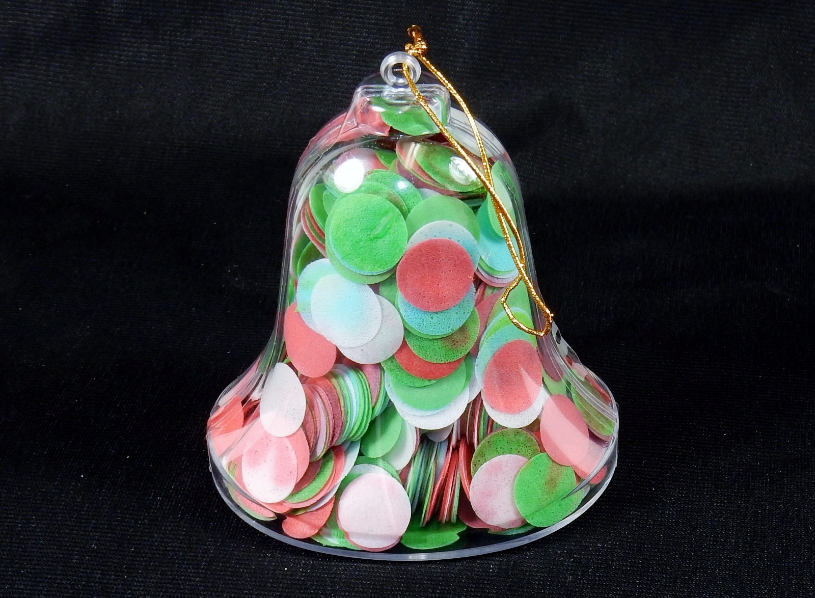 Christmas Bell Bath Soap Ornament w/Colorful Confetti Discs, Stocking Stuffer