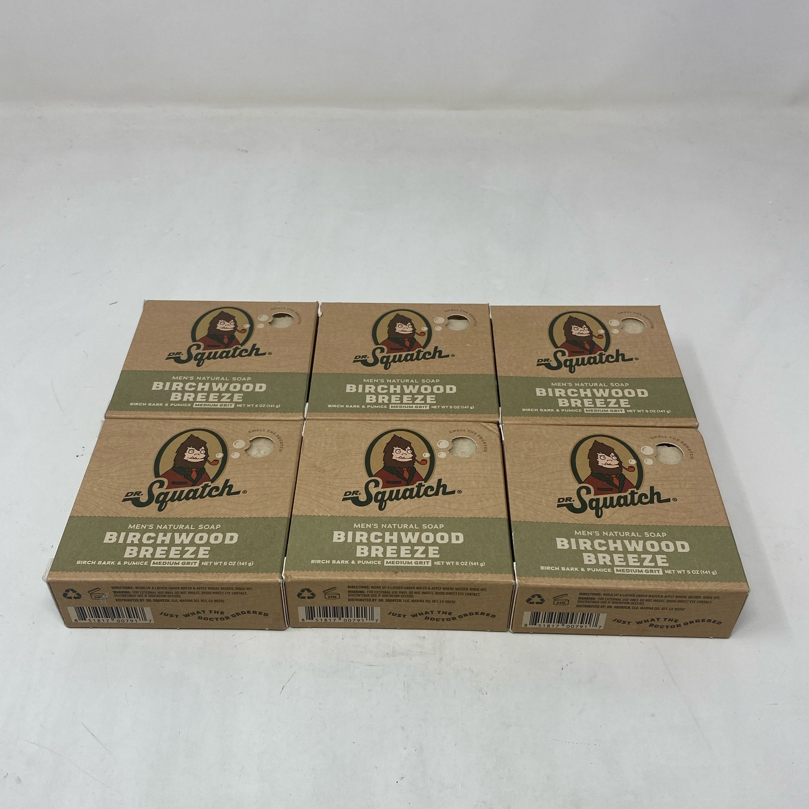 Dr. Squatch Birchwood Breeze Bar Soap 5oz (5-Pack) Medium Grit