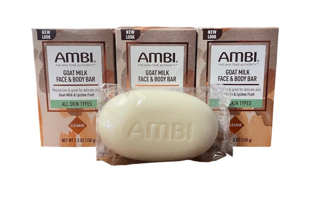 AMBI GOAT MILK FACE & BODY BAR ALL SKIN TYPES { 3 } 150 ML Each