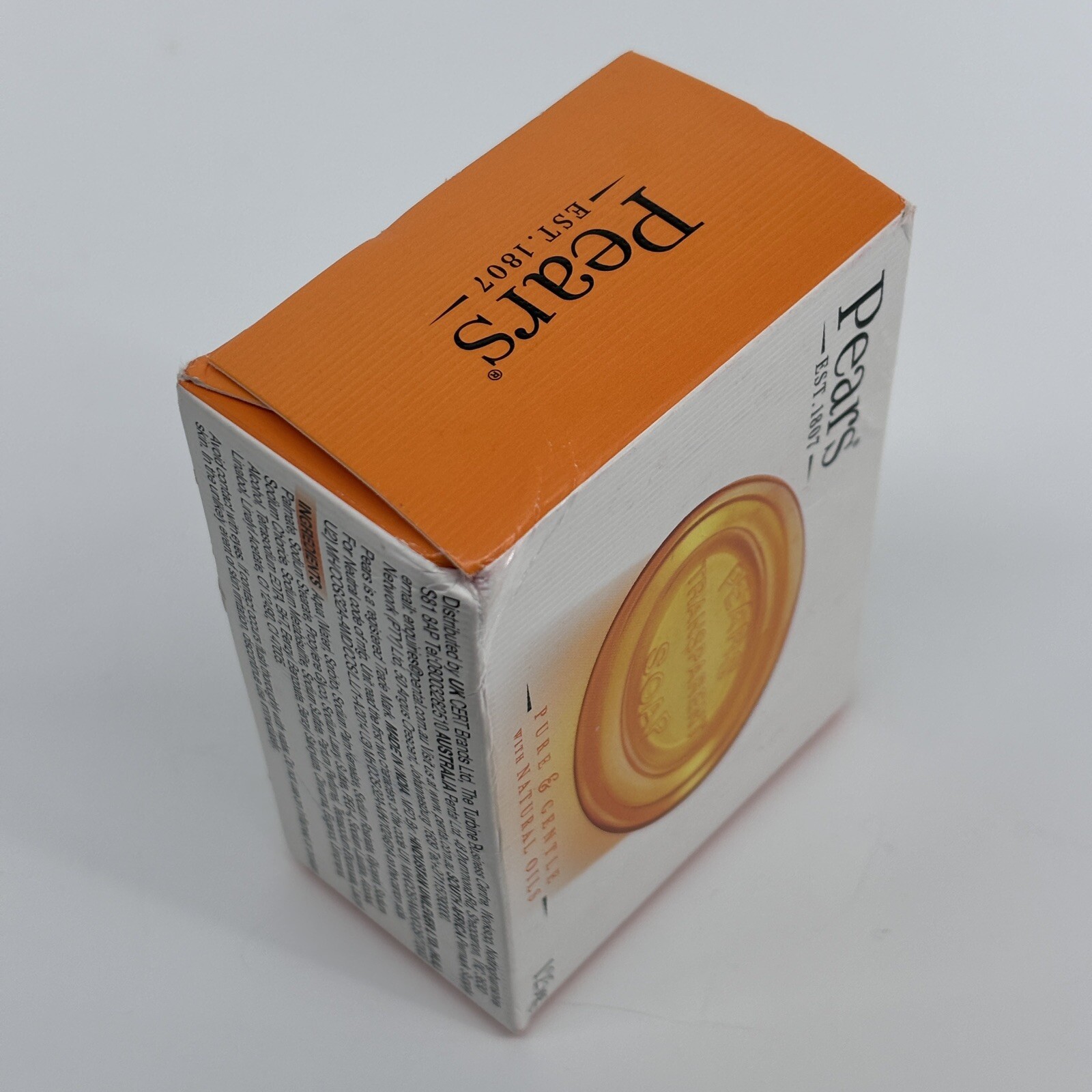Pears Pure & Gentle Care Transparent Bar Soap Original Amber 4.4oz/125g NIB