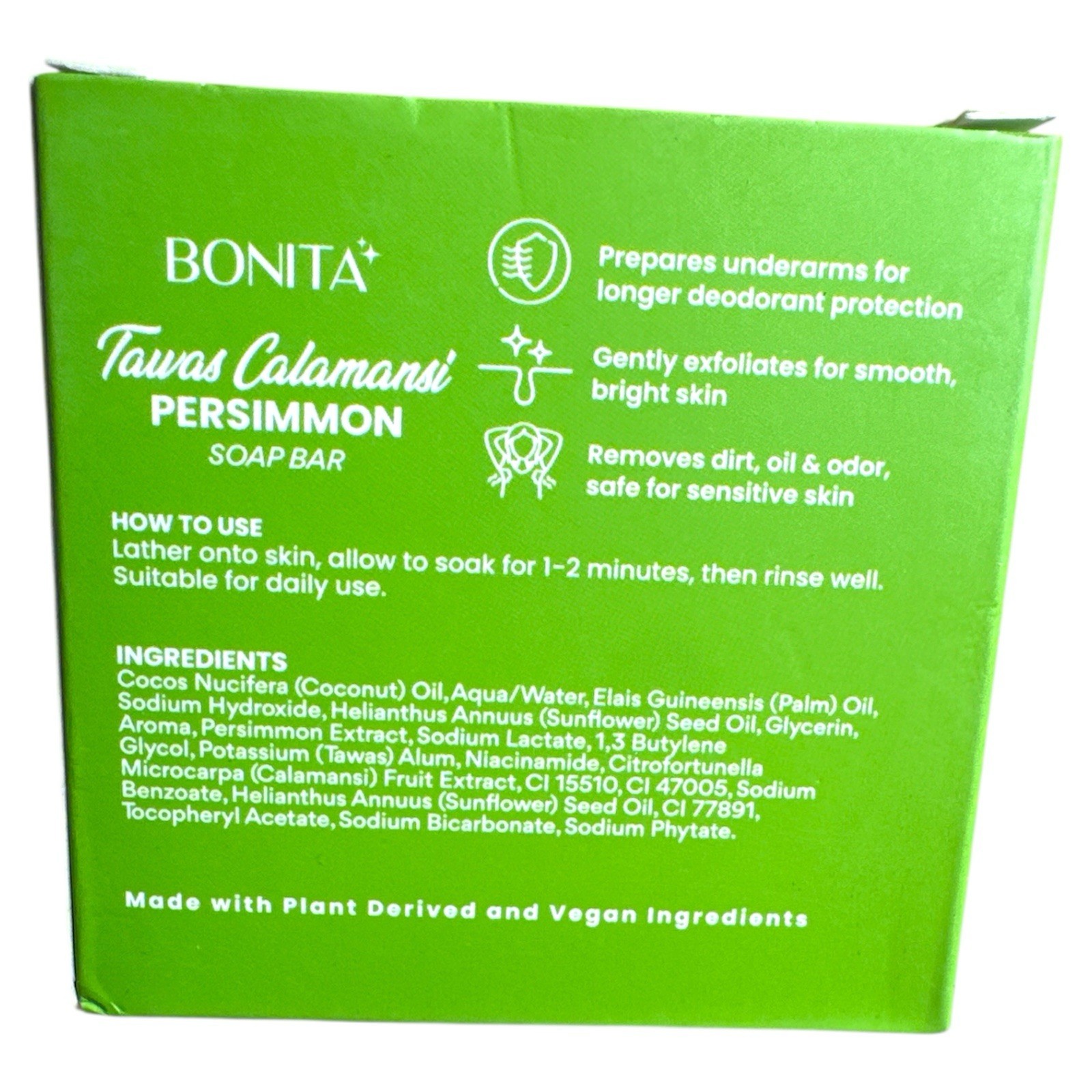 Bonita Tawas Calamansi Soap W/Persimmon For Face & Body Bar Soap 80g X 2 Bars