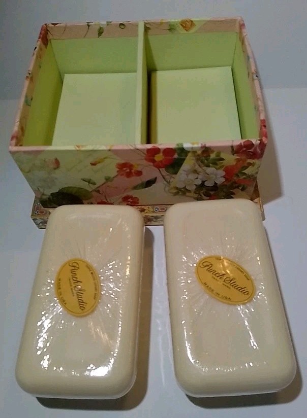 BEAUTY Punch Studio Jasmine 2 Bars Soap Triple Milled Keepsake Box Roses