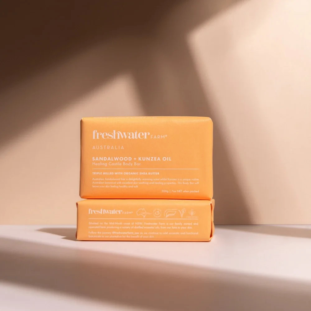 Freshwater Farm Australia Castile Body Bar Sandalwood + Kunzea Oil 7 ounce