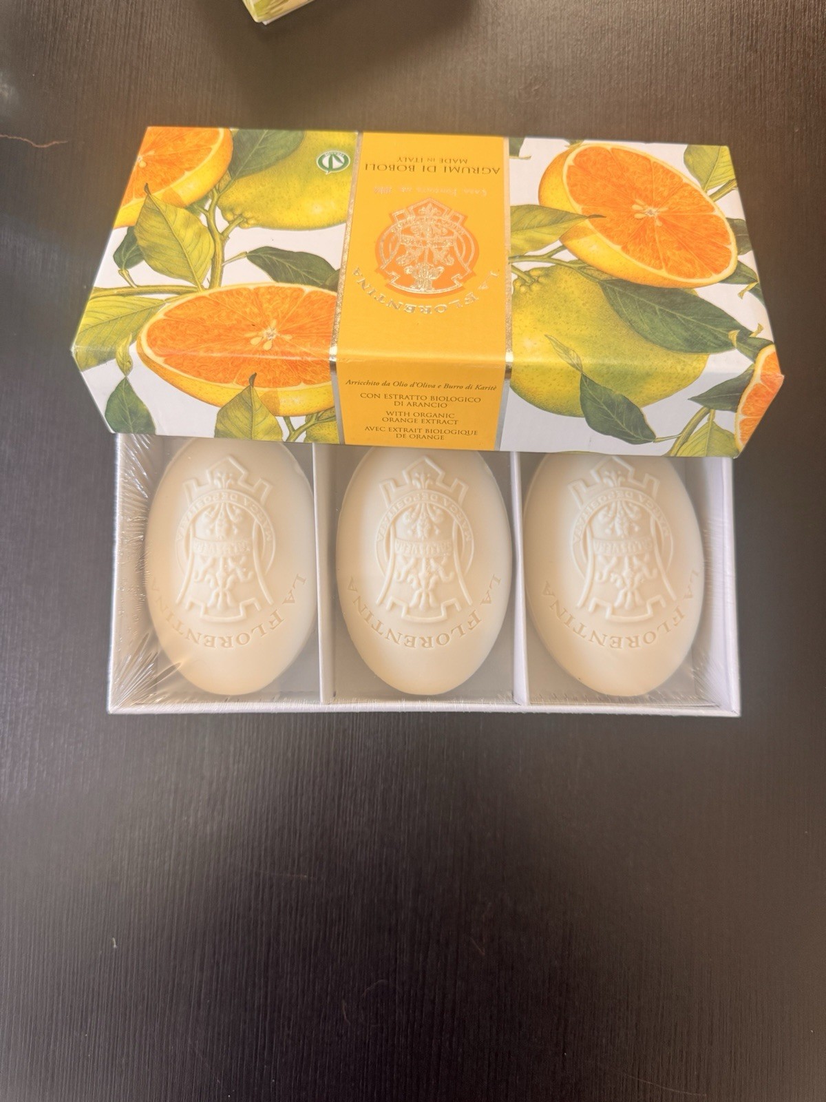La Florentina Agrumi di Boboli Citrus Vegan Soap Set 3 Bars 200g Italy