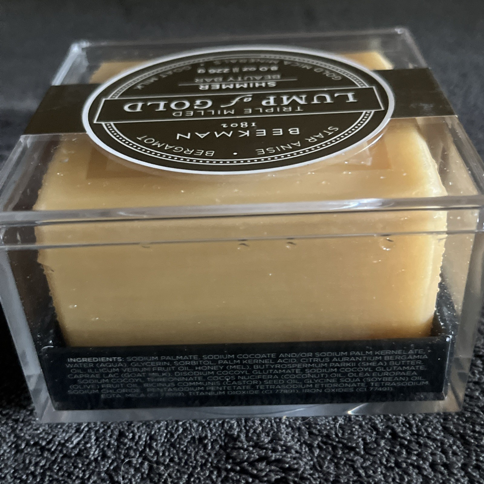 2 Beekman 1802 Lump of Gold Shimmer Beauty Bar soap Mica Star Anise Bergamot 8oz
