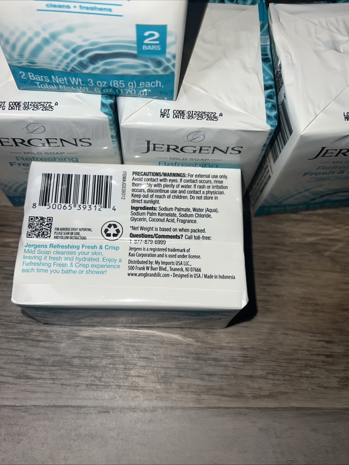 5x Lot Jergens Fresh & Crisp Mild Soap 10 Bars Total New Sealed