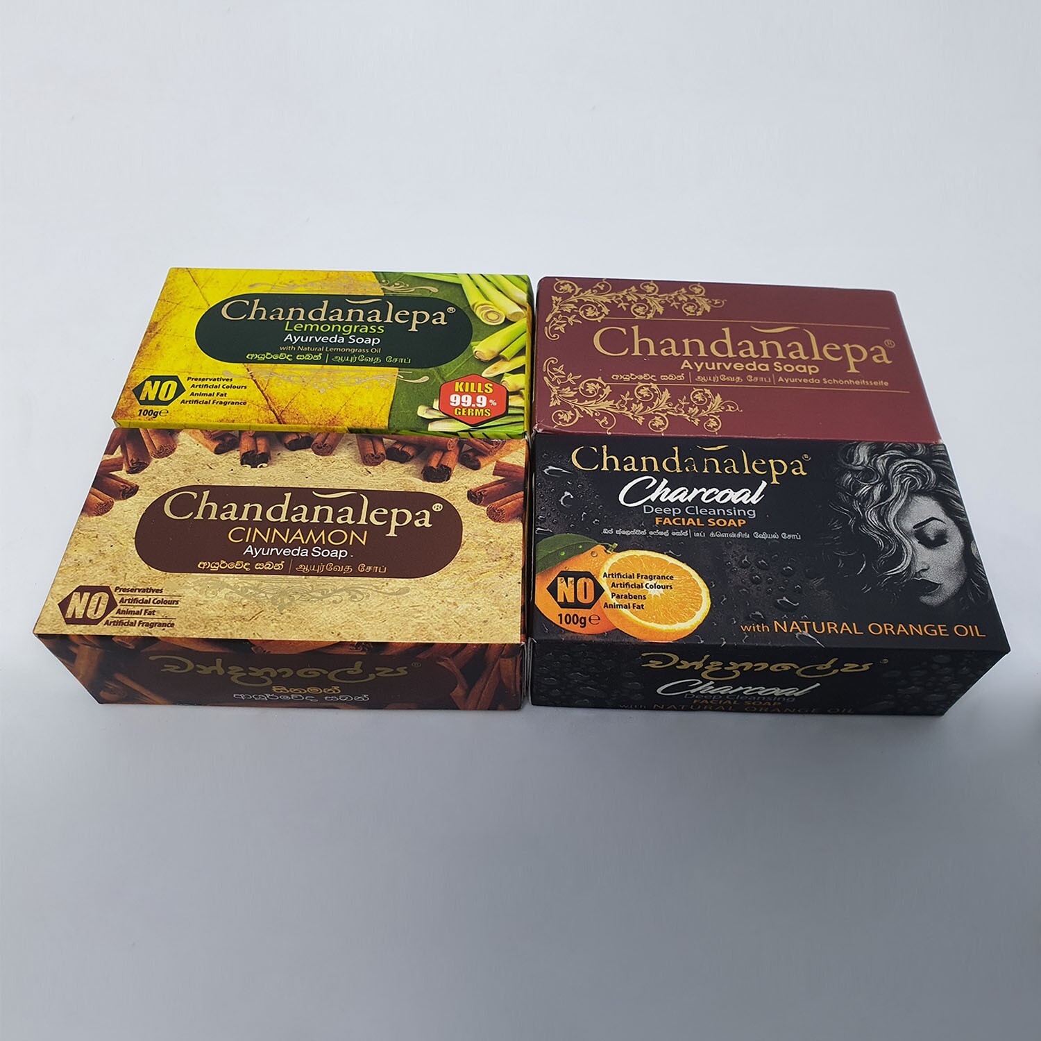 Chandanalepa Ayurveda Cinnamon Lemongrass Charcoal Soap Pack Clean Health Beauty